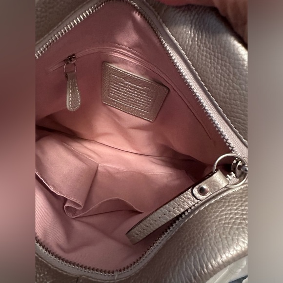 Coach, Crossbody/Shoulder Bag. Platinum in color, blush pink lining. Used once! - Picture 5 of 6